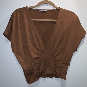 Zara Brown Crop Top